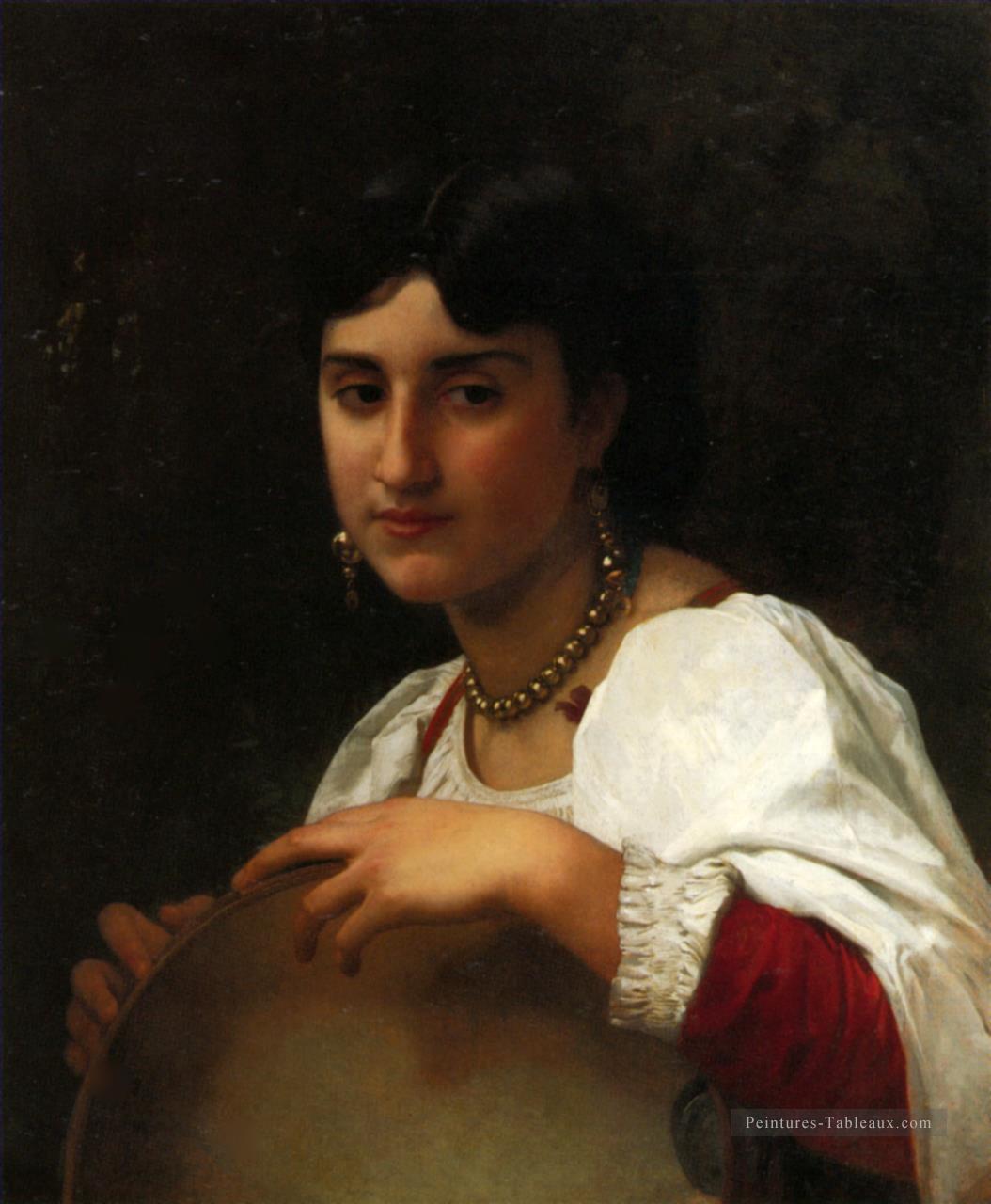 Litalienne au tambourin réalisme William Adolphe Bouguereau Peintures à l'huile